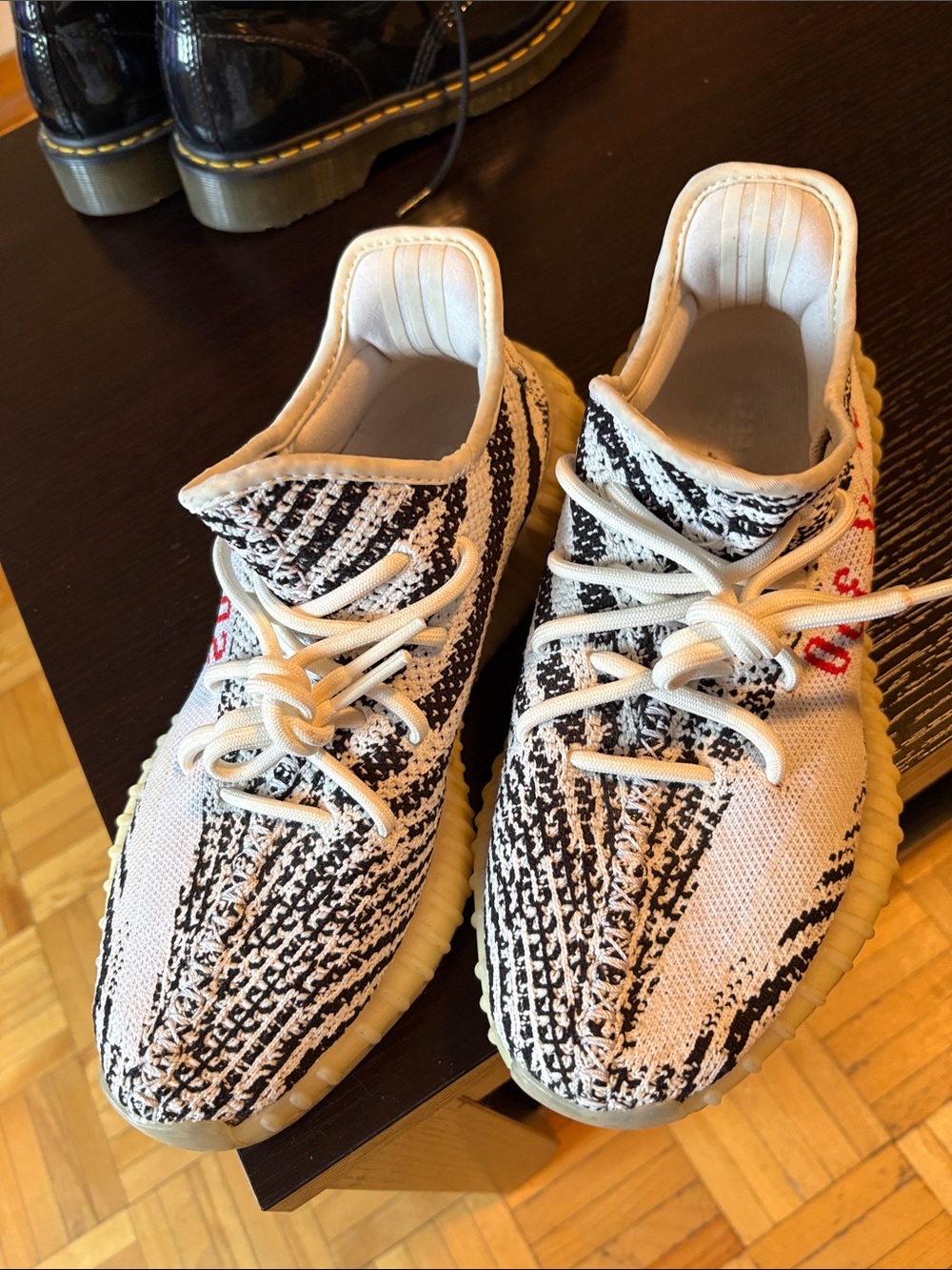Yeezy Boost 350 V2 Zebra White Black with Red Accent